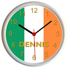 Personalised IRISH FLAG / IRISH TRICOLOUR / IRELAND / EIRE Wall Clock