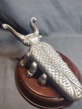 Vintage Cast Aluminum Boot Puller Jack Figural Beetle Scarub Insect Bug