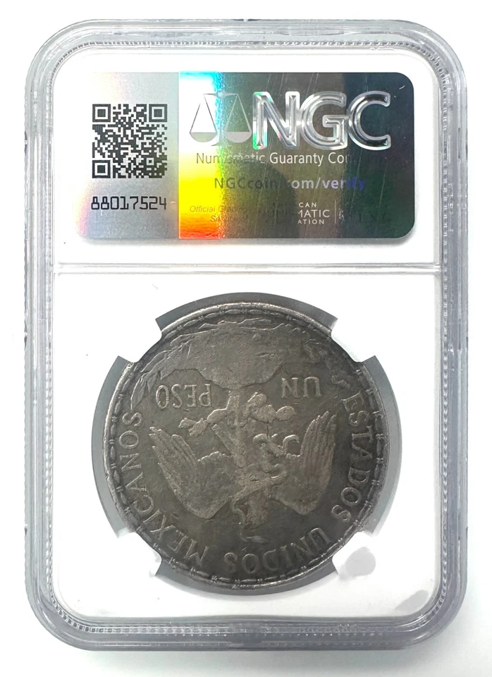 Moneda de plata 1910 México 1 Peso "Caballito" Grito De Dolores XF DETALLES NGC Foto 2 de 2