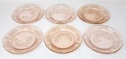 6 Federal Depression Glass Sharon Cabbage Rose Pink  6" Bread & Butter Plates