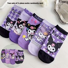 Sanrio 5 pairs of Purple Socks Cartoon Cute Kurami