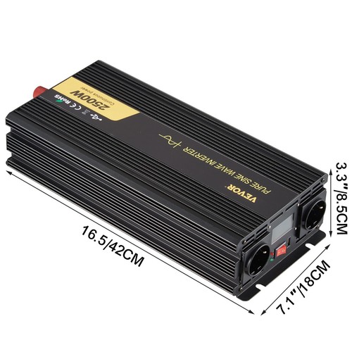 VEVOR Inverter a onda sinusoidale pura 2500W DC LCD Car Inverter - Imagen 12 de 12