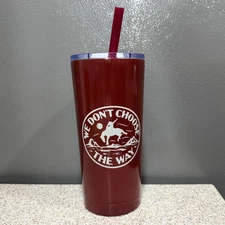 zak! Yellowstone Dutton Ranch Stainless Steel Red Tumbler Lid Straw Unused NWOT