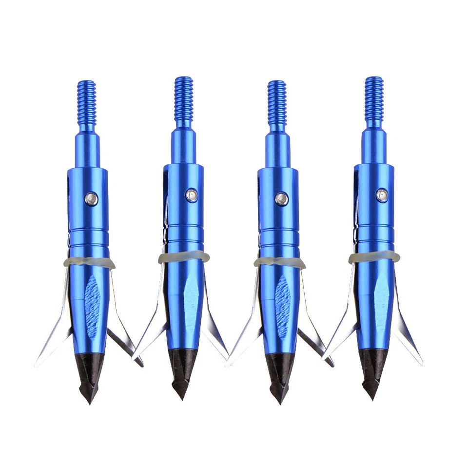 Archery 2 Blade Arrowheads Screw Broadheads Compound Bow Shooting Tips Hunting - Image 2 of 4