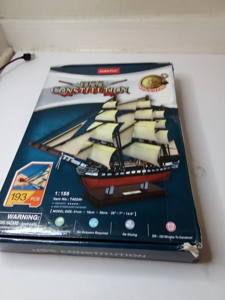 RARE CubicFun 3D Puzzle USS Constitution Vessel Ship Model MISB FREE SHIPPING - Image 2 of 4