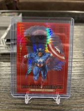 2024 Marvel Masterpieces 92 Platinum - #16 Captain America Red Prism /492