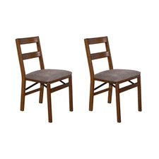 Stakmore Classic Solid Wood Dining Table Folding Chair Furniture Set with