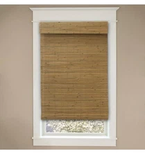 Modern Farmhouse Honey Flat-Weave Cordless Bamboo Shade 22" W x 72" L