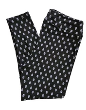 LuLaRoe Skulls TC2 Leggings White Halloween Black White Vintage Print NWOT!