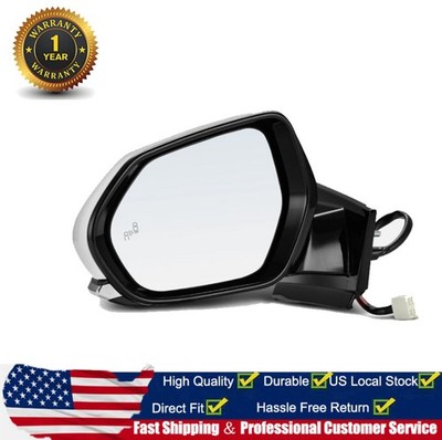 Left Driver Power Mirror w/ Blind Spot & Heated White for Toyota Prius 2016-2022