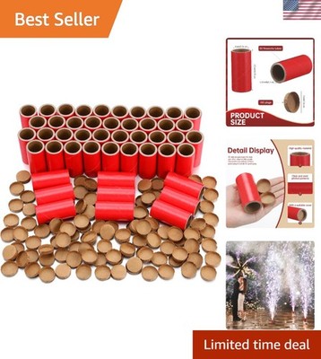 Faccito 50 Pcs Red Firework Tubes 1 x2-1/2 x3/25 Stick Fireworks Pyro Cardboard
