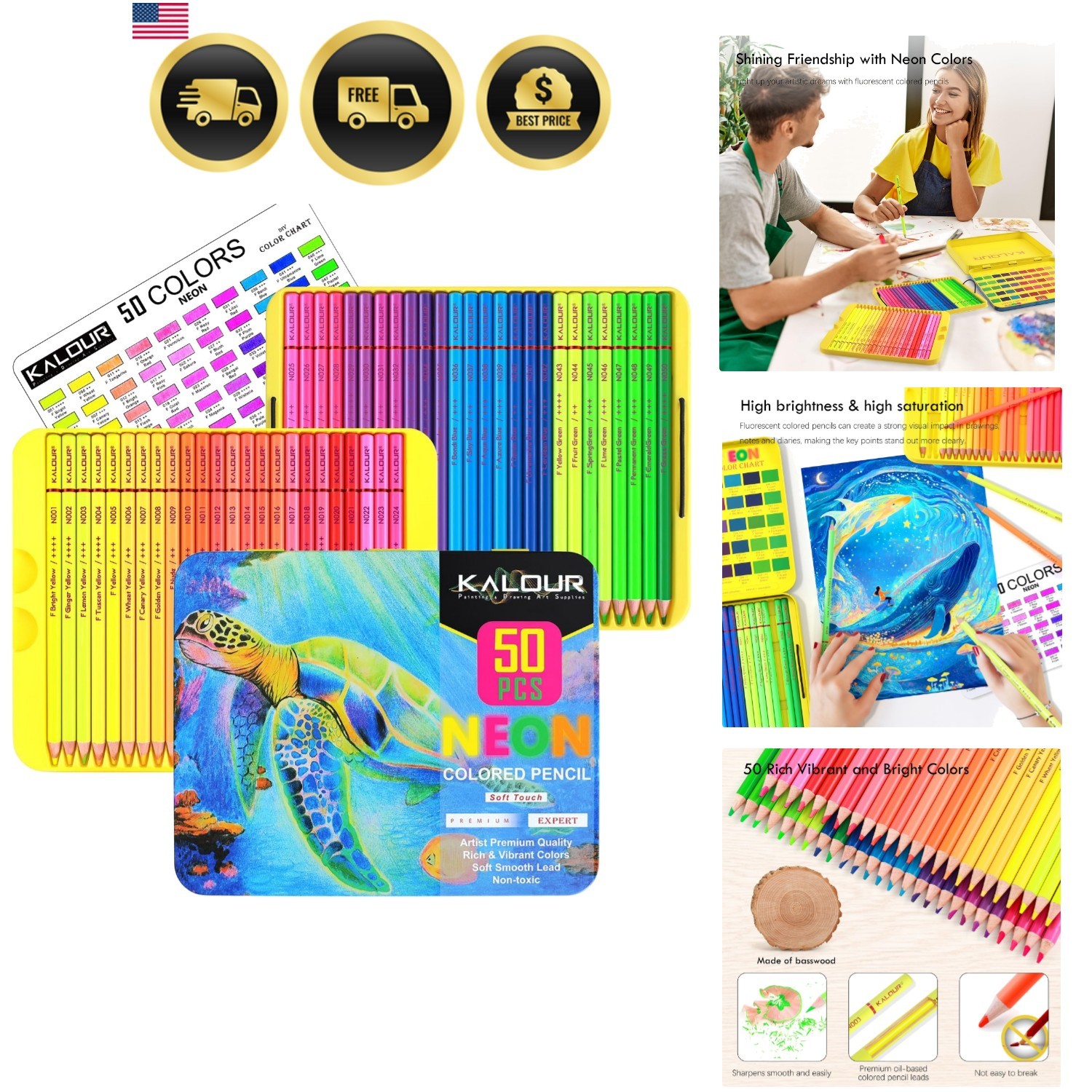 S Set For Adult Coloring Art Supplies Fluorescent Drawing