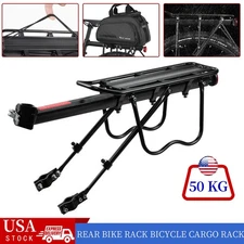 Bicycle Mountain Bike Rear Rack Seat Post Mount Pannier Luggage Carrier Metallic