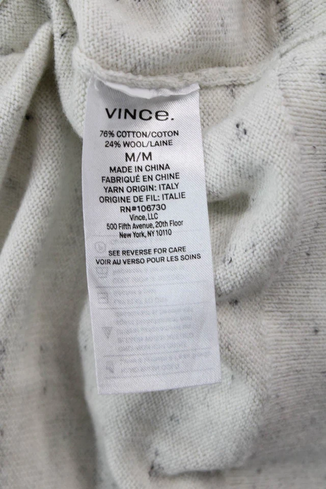 Vince, мужской пуловер толстовка бежевый Crewneck хлопок шерсти размер M - Изображение 4 из 4