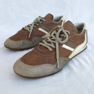 靴 Prada Velcro Leather Shoes Brown Prada Sport Brown Leather Double Velcro Low Top Sneakers