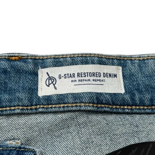 G-Star Raw Denim Jeans Mens Size 33x32 Revend Super Slim Stretch Distressed Blue - Picture 6 of 8