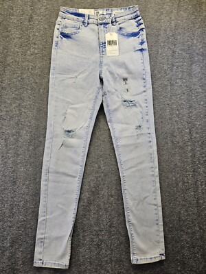 Profile by Ring of Fire Womens Size 5 Acid Wash High Rise Skinny Distressed