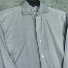 Vintage Brooks Brothers Shirt Mens 15-33 Gray Egyptian Cotton Made in USA