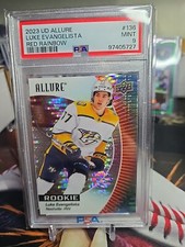 2023 UD Allure Luke Evangelista Red Rainbow Rookie PSA Mint 9 Sabers Pop 1 SP