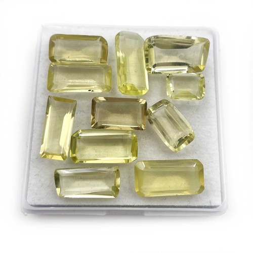 Lote de 10 piedras sueltas de cuarzo limón natural corte octágono 8*10-8*15 mm 45 CT - Imagen 4 de 4