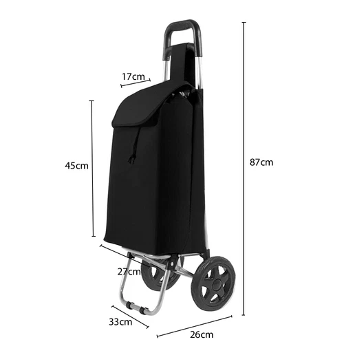 2 Wheel Large Capacity Strong Shopping Trolley Folding Durable Wheeled Bag Cart - Picture 4 of 12