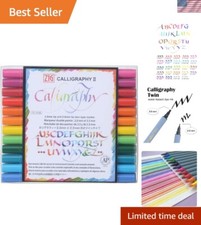 Creative 24-Color Calligraphy Marker Set with Dual Tips Blendable Features