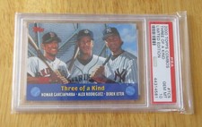 2000 TOPPS COMBOS THREE-OF-A-KIND LTD ED #T25 Card—PSA 10/GEM MINT Jeter/A-Rod+!