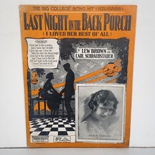 Antique 1923 Last Night On The Back Porch Sheet Music Aileen Stanley Cover Photo