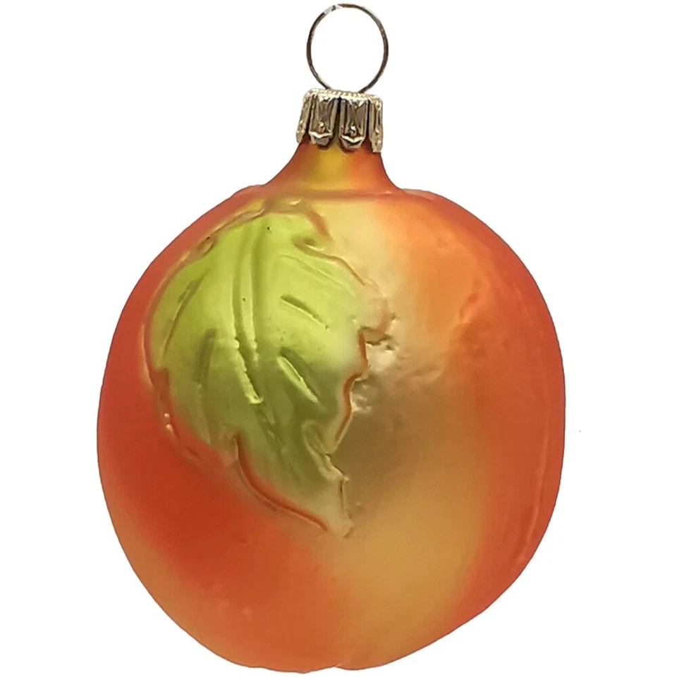 Orange Frucht 6cm matt Schatzhauser Weihnachtswelt, Thüringer Christbaumschmuck - Bild 2 von 3