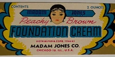 1930s Valmor Peachy Brown Foundation Cream Label Chicago Black Americana