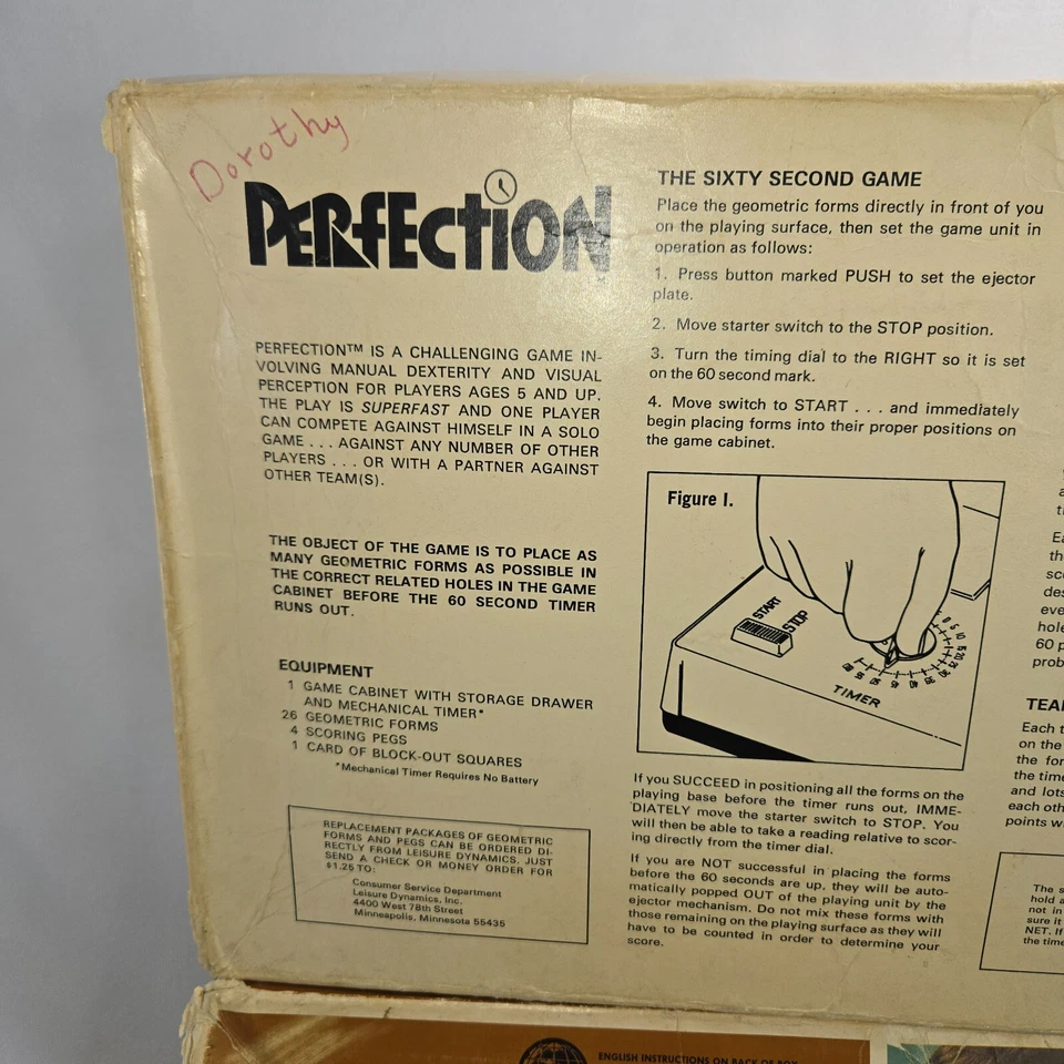 Juego de mesa Perfection Vintage 1973 Lakeside eléctrico falta 1 pieza funciona Foto 3 de 4