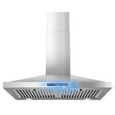 24/30/36in Wall Mount Range Hood 450CFM Kitchen Vent Stainless Steel 3-Speed New