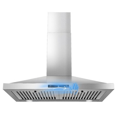 30'' Stainless Steel 450CFM Wall-Mounted Kitchen Range Hood Gesture/Touch New