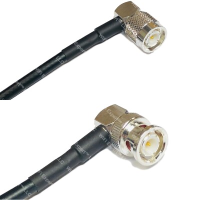 RFC195 TNC Male Angle to BNC MALE ANGLE Coax RF Cable USA-Ship Lot
