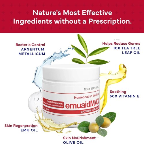 EMUAID MAX First Aid Anti-Fungal Natural Ointment 2oz / 59mL - FREE EXPRESS POST - Picture 5 of 9