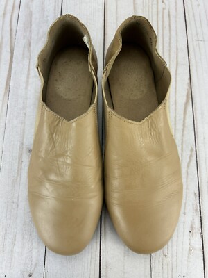 Leo Jazz Tap Dance Shoes Slip On Tan Leather Womens LS3007L Size