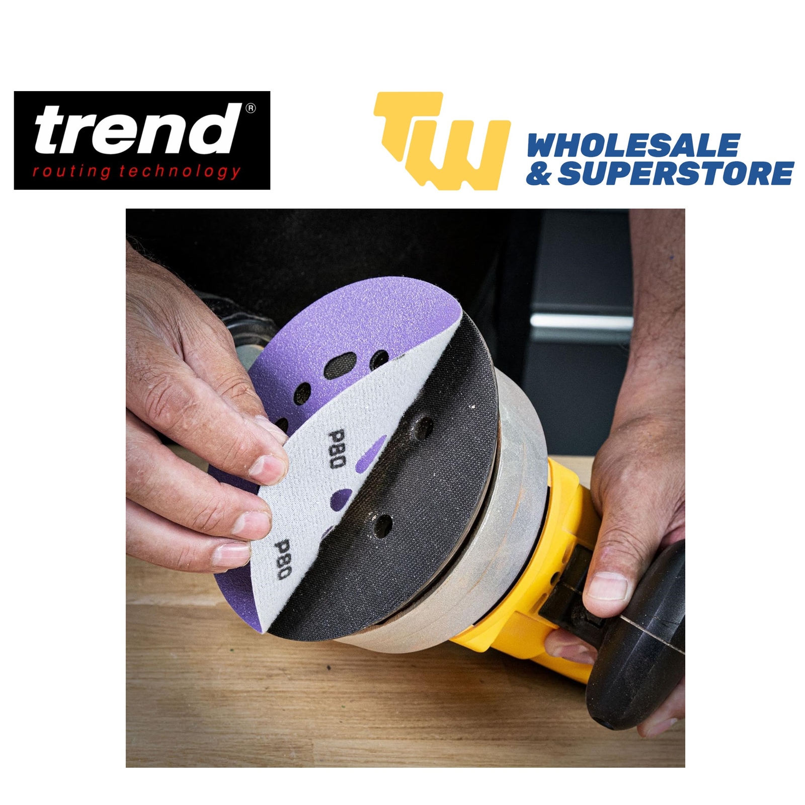 Trend AB/150/80Z Zirconium Random Orbital Sanding Discs 150mm 80 grit