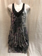 City Triangles Mini Dress Size Small Black Woven Fabric Neck Line Razor Back