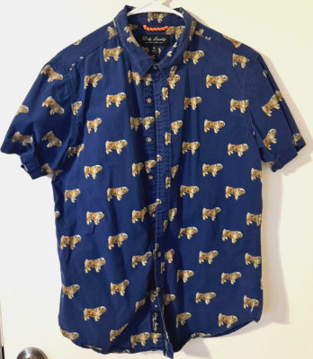 Dirty Laundry Bulldogs Shirt Men's MEDIUM Button Down Short Sleeve Bulldog
