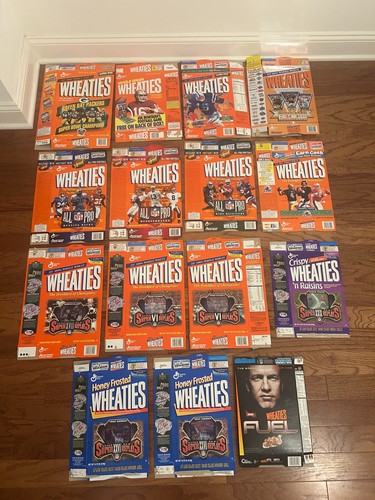 (15) Vintage {Wheaties} "FOOTBALL" Cereal Box Lot, SUPER BOWL! HALL OF FAMERS!
