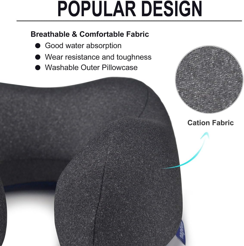 Upgraded 100% Travel Pillow and Essential Airplane Accessories for Comfort