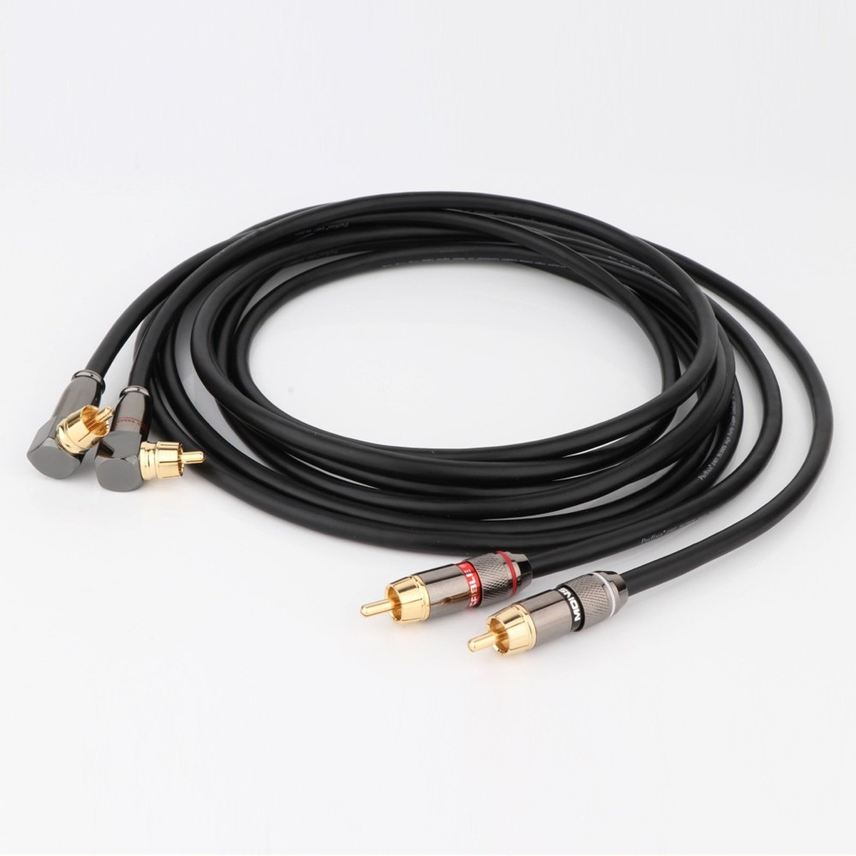 Pair OFC Copper Wire Right Angle Connector HIFI Audio Interconnect RCA Cable