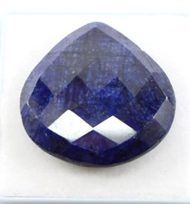 Pear Shape 80 Ct Certified Checker Cut Natural Blue Sapphire Loose Gemstone