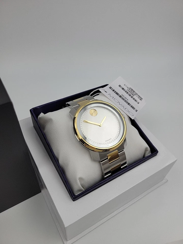 Reloj suizo Movado para hombre audaz esfera plateada banda de dos tonos - 3600431 (precio de venta sugerido por el fabricante 850 USD) Foto 4 de 4