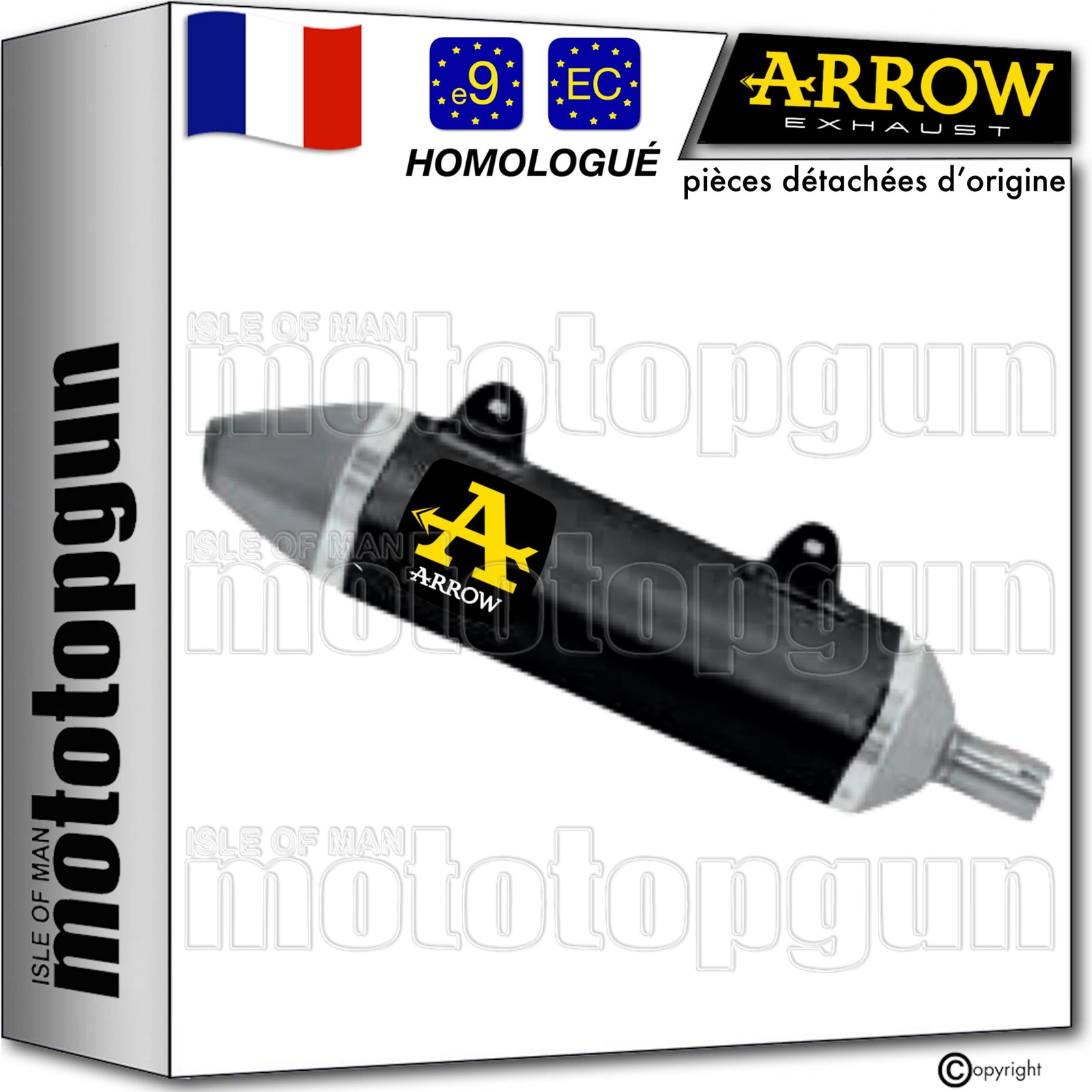 Échappement noir homologué Thunder Arrow pour réparer Malaguti XSM