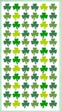 72 SHAMROCK CLOVER LEAF STICKERS Ireland Green Irish Luck St Patricks Day
