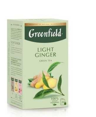 Tee Greenfield natural LIGHT GINGER | 20 teebeutel | green tea | Grüner Tee mit