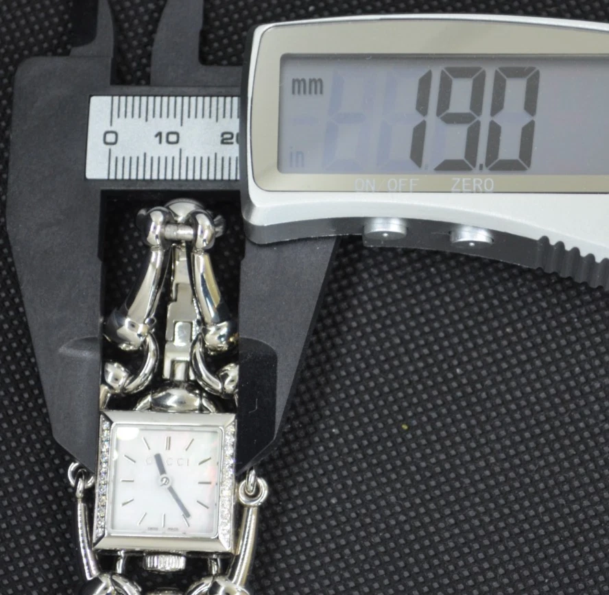 Reloj Damas Vintage [N COMO NUEVO] GUCCI Signoria 116.5 Blanco Qz Bisel Diamante JAPÓN Foto 4 de 4