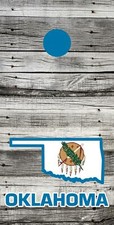 Oklahoma Wood Background Cornhole Board Wrap