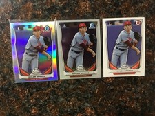 Taylor Sparks RC LOT 3x 2014 Bowman Draft Refractor Chrome & Base #CDP55 Reds